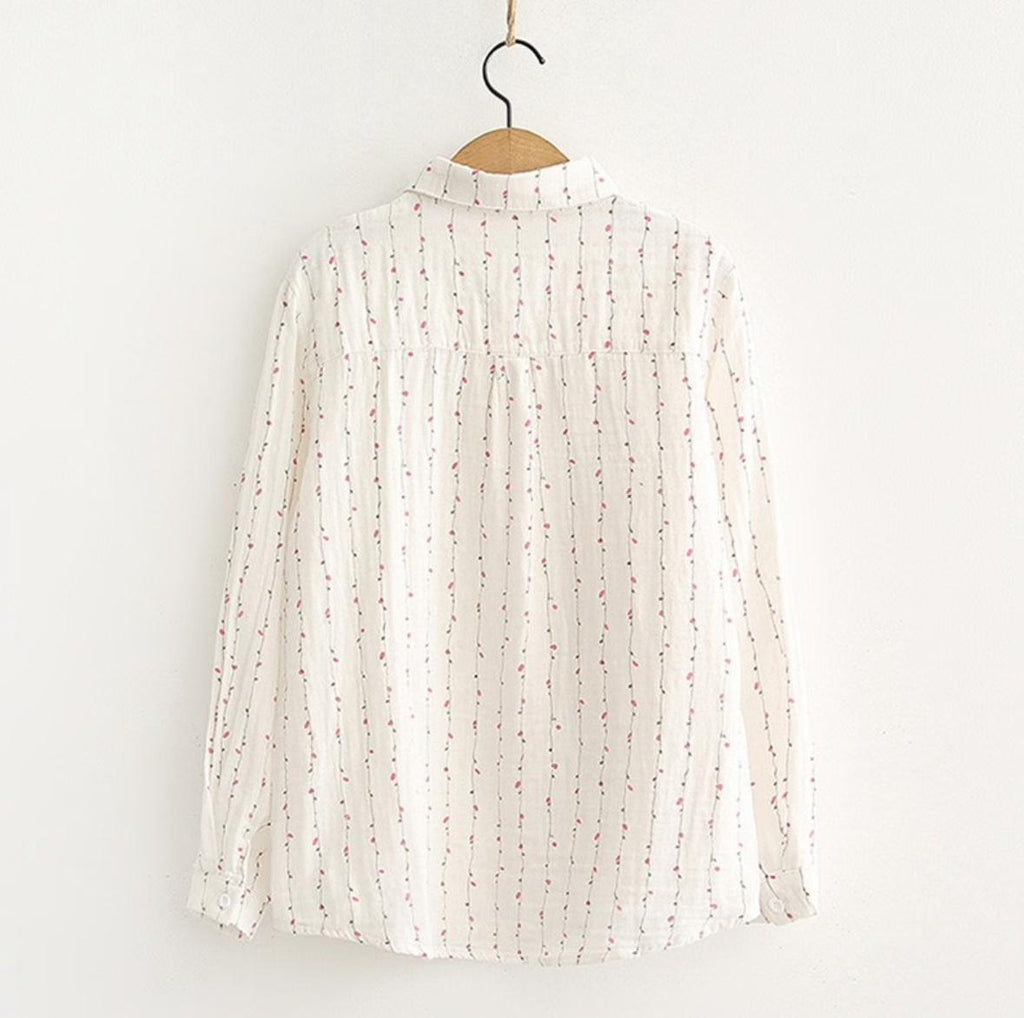 The classic pink line white shirt