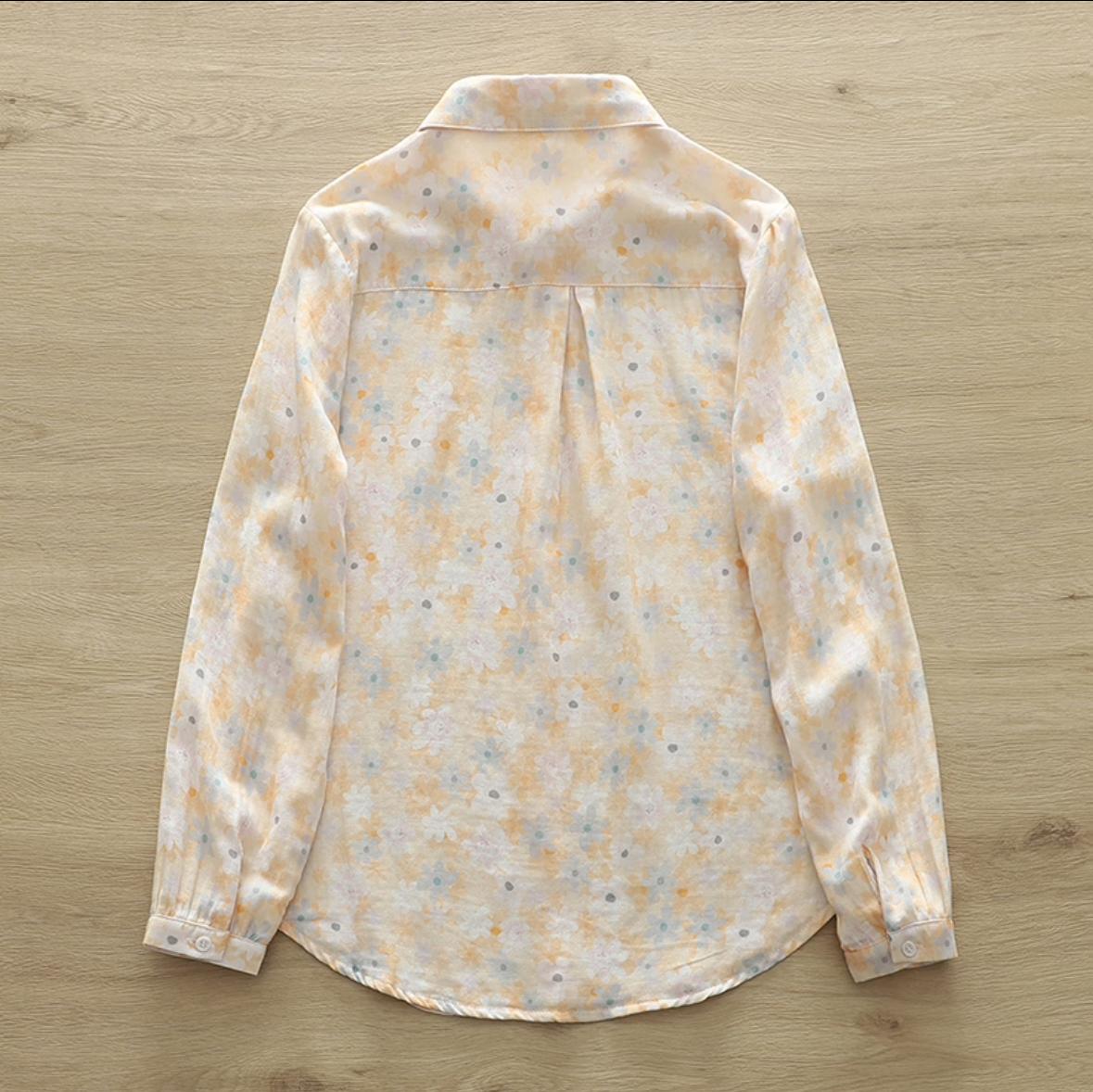 orange printed women shirt
