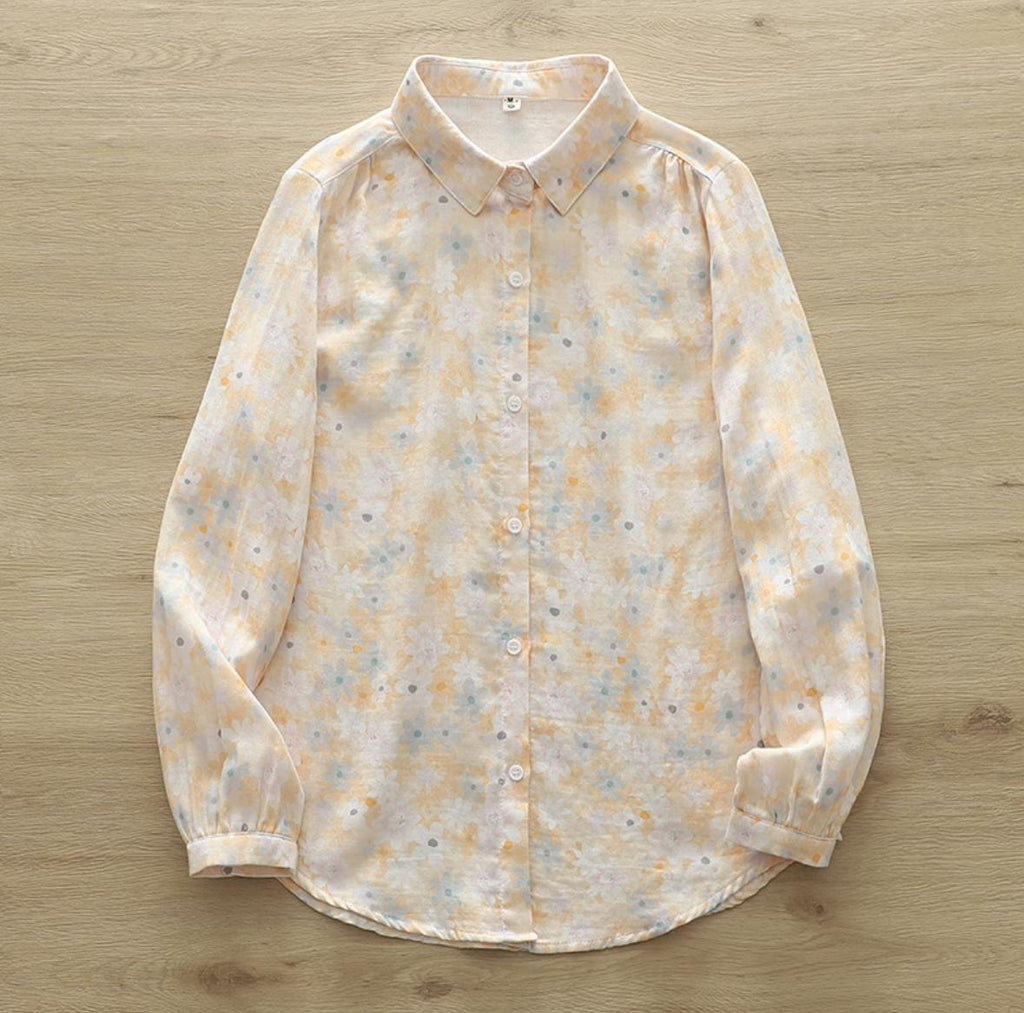 orange printed women shirt