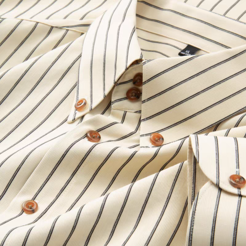 Men’s Cream Striped Formal Shirt