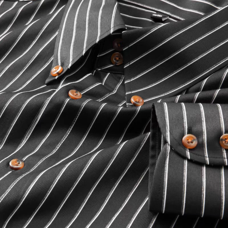 Men’s Black Striped Formal Shirt