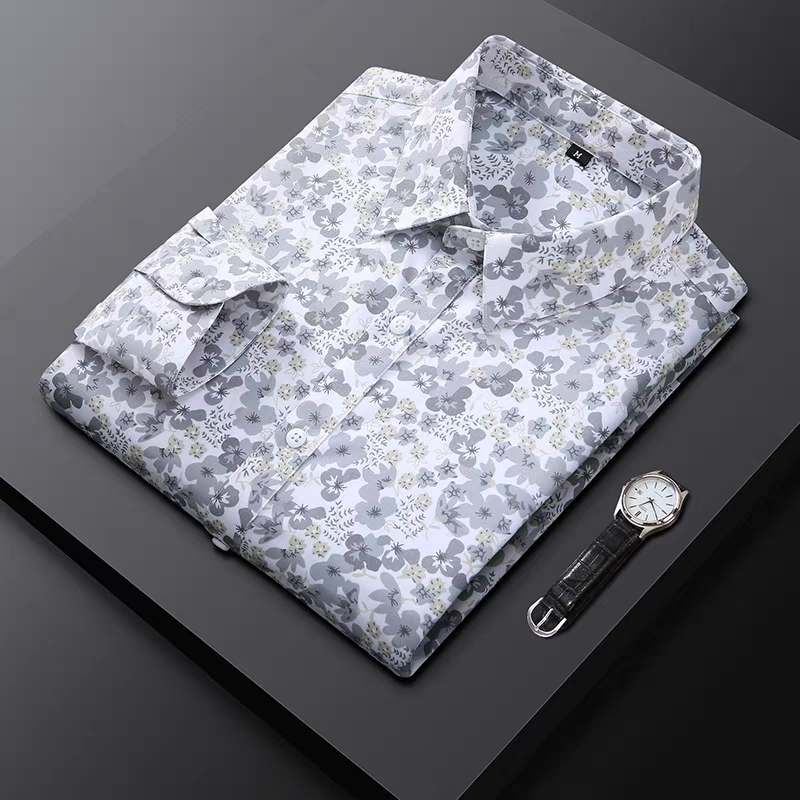 Men’s White Floral Printed Shirt