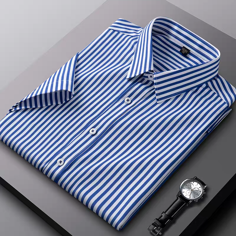 Men’s Blue & White Striped Formal Shirt