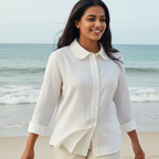 Linen Cotton white shirt for women